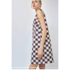 No.6 Clare Dress in Cream and Chocolate Oversized Gingham